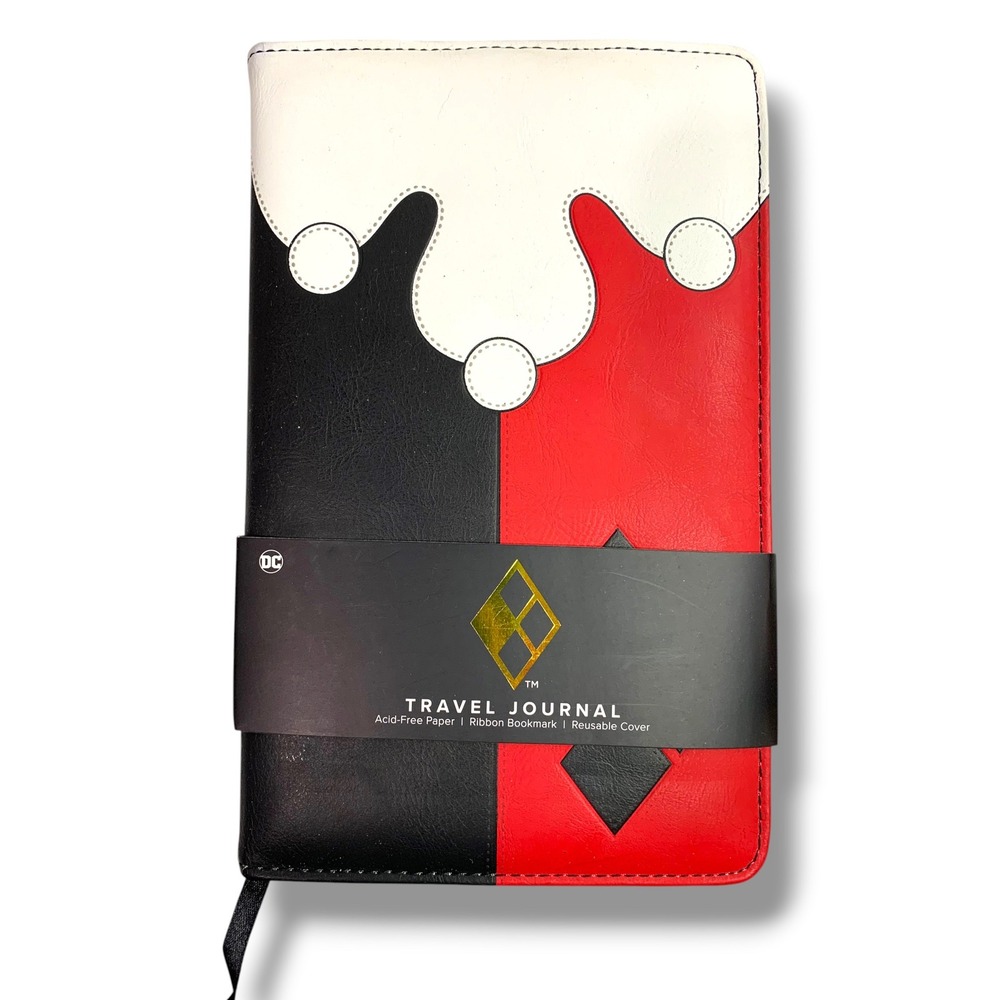 DC Comics New Harley Quinn Travel Journal Reusable Cover Ribbon Bookmark